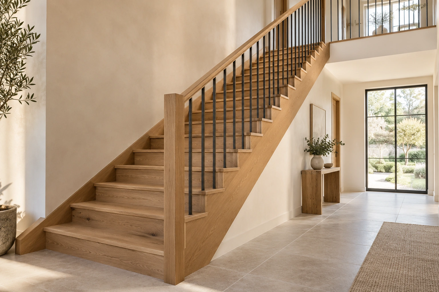 Inspiration : escalier associant chêne et garde-corps en métal